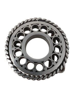 Metal Gear Belt Buckle Handmade Biker Vintage 2.75 Inch Across Silver #J-2